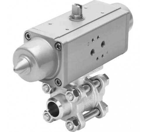 Шаровой кран с приводом Festo VZBA-2-WW-63-T-22-F0507-V4V4T-PS90-R-90-4-C Ру63 Ду50 (PN63 DN50)