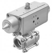 Шаровой кран с приводом Festo VZBA-21/2-GG-63-T-22-F0710-V4V4T-PS120-R-90-4-C Ру63 Ду65 (PN63 DN65)
