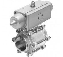 Шаровой кран с приводом Festo VZBA-3-GG-63-T-22-F0710-V4V4T-PS180-R-90-4-C Ру63 Ду80 (PN63 DN80)