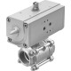 Шаровой кран с приводом Festo VZBA-21/2-GG-63-T-22-F0710-V4V4T-PP106-R-90-C Ру63 Ду65 (PN63 DN65)