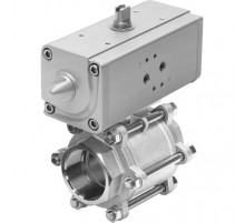 Шаровой кран с приводом Festo VZBA-4-GG-63-T-22-F10-V4V4T-PP240-R-90-C Ру63 Ду100 (PN63 DN100)