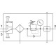 Блок подготовки воздуха, комбинация Festo LFR-1/4-DB-7-MINI-KB-MPA