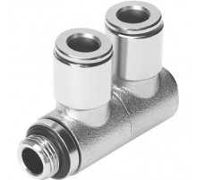 Тройник цанговый с резьбой поворотный Festo NPQM-LFK-G14-Q6-P10