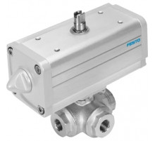 Шаровой кран с приводом Festo VZBA-2-GGG-63-32T-F0507-V4V4T-PP106-R-90-C Ру63 Ду50 (PN63 DN50)