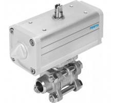 Шаровой кран с приводом Festo VZBA-3/8-WW-63-T-22-F0304-V4V4T-PP15-R-90-C Ру63 Ду10 (PN63 DN10)