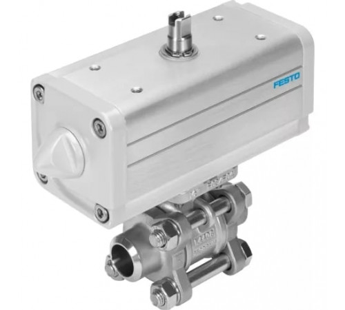 Шаровой кран с приводом Festo VZBA-2-WW-63-T-22-F0507-V4V4T-PP60-R-90-C Ру63 Ду50 (PN63 DN50)