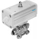 Шаровой кран с приводом Festo VZBA-2-WW-63-T-22-F0507-V4V4T-PP60-R-90-C Ру63 Ду50 (PN63 DN50)