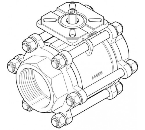Шаровой кран Festo VZBA-3-GG-63-T-22-F0710-V4V4T Ру63 Ду80 (PN63 DN80)