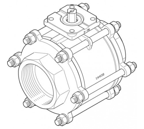 Шаровой кран Festo VZBA-4-GG-63-T-22-F10-V4V4T Ру63 Ду100 (PN63 DN100)