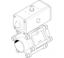 Шаровой кран с приводом Festo VZBA-3-WW-63-T-22-F0710-V4V4T-PP180-R-90-C Ру63 Ду80 (PN63 DN80)