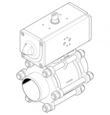 Шаровой кран с приводом Festo VZBA-3-WW-63-T-22-F0710-V4V4T-PP180-R-90-C Ру63 Ду80 (PN63 DN80)