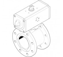 Шаровой кран с приводом Festo VZBC-100-FF-16-22-F0710-V4V4T-PP240-R-90-C Ру16 Ду100 (PN16 DN100)