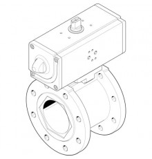 Шаровой кран с приводом Festo VZBC-100-FF-16-22-F0710-V4V4T-PP240-R-90-C Ру16 Ду100 (PN16 DN100)