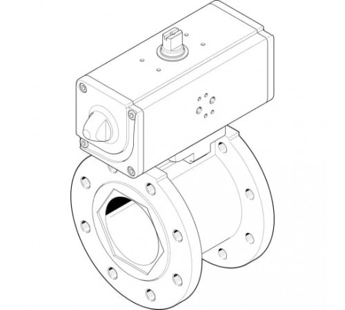 Шаровой кран с приводом Festo VZBC-100-FF-16-22-F0710-V4V4T-PP240-R-90-C Ру16 Ду100 (PN16 DN100)