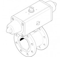 Шаровой кран с приводом Festo VZBC-100-FF-16-22-F0710-V4V4T-PS240-R-90-4-C Ру16 Ду100 (PN16 DN100)