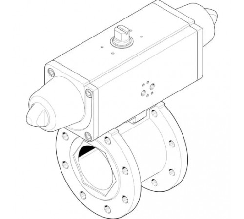 Шаровой кран с приводом Festo VZBC-100-FF-16-22-F0710-V4V4T-PS240-R-90-4-C Ру16 Ду100 (PN16 DN100)