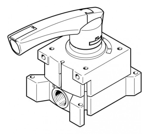 Распределитель с ручным управлением Festo VHER-P-H-B43C-G14