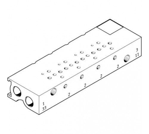 Плита для блочного монтажа Festo MHA1-PR8-3-M3-PI-PCB