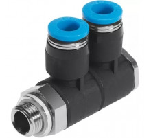 Тройник цанговый с резьбой поворотный Festo QSLV2-G1/4-10