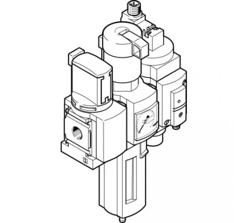 Блок подготовки воздуха, комбинация Festo MSB6-1/2:C3:J120:D14-WP