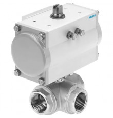 Шаровой кран с приводом Festo VZBM-A-1 1/2-RP-25-F-3L-B2-PA80 Ру25 Ду40 (PN25 DN40)
