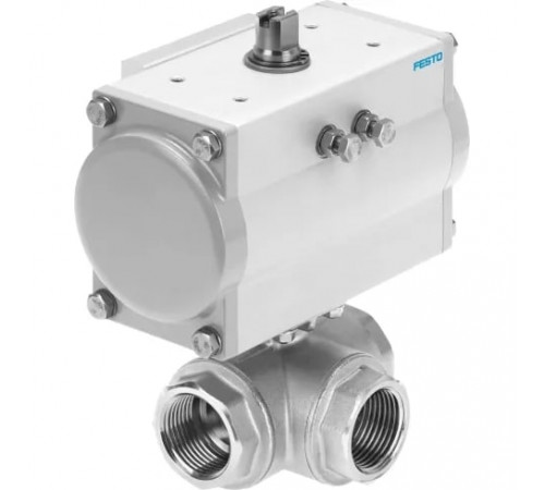 Шаровой кран с приводом Festo VZBM-A-1 1/2-RP-25-F-3L-B2-PA80 Ру25 Ду40 (PN25 DN40)