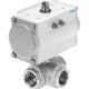 Шаровой кран с приводом Festo VZBM-A-1 1/2-RP-25-F-3L-B2-PA80 Ру25 Ду40 (PN25 DN40)