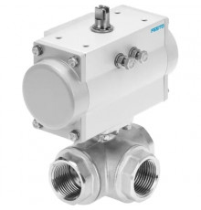 Шаровой кран с приводом Festo VZBM-A-1 1/2-RP-25-F-3L-B2-PB120 Ру25 Ду40 (PN25 DN40)