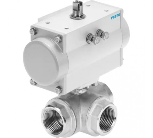 Шаровой кран с приводом Festo VZBM-A-1 1/2-RP-25-F-3T-B2-PB120 Ру25 Ду40 (PN25 DN40)