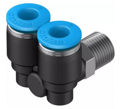 Тройник цанговый с резьбой угловой Festo QSYL-1/8-6