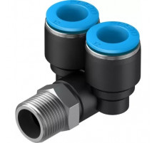 Тройник цанговый с резьбой угловой Festo QSYL-3/8-12