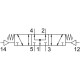 Распределитель с пневматическим управлением Festo VL-5/3B-1/4-B