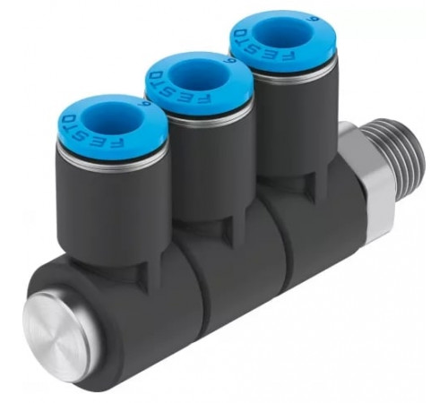 Тройник цанговый с резьбой поворотный Festo QSLV2-G1/8-6