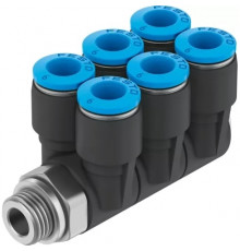 Коллектор цанговый поворотный с шестью выходами Festo QSLV6-G1/2-12